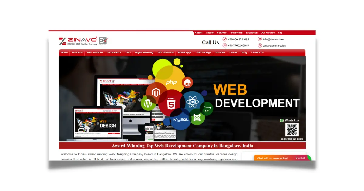 Zinavo Web Development Company in Bangalore