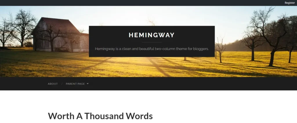 WordPress Blog Themes - hemingway