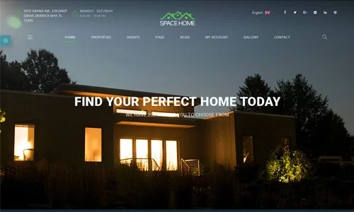 wordpress theme for real estate website - Space home