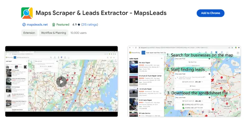 Google Maps Scraper Chrome Extensions - mapleadscraper